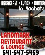 An oceanside view to die for – with heavenly Italian cuisine. Breakfasts $6 to $10, w/pancakes, eggs, sausage, omelets, etc., w/ some interesting twists. Lunch and dinner $10 - $20, w/ seafood appetizers, chicken and beef entrees, steak, fab Italian specialties and a bundle of seafood specialties from fancy to fish and chips ($10 - $18). Kids menu, plus late-night bar menu w/ simpler items like nachos or burgers around $10