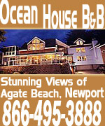 Above one of the coast’s most spectacular and pristine beaches. All rooms have gas fireplaces, ocean vistas, exquisite polished wood, and an atmosphere that is classy, classic and yet modern. Some rooms two-person whirlpool tubs. Spacious, outdoor decks; lovely dining room for gourmet breakfasts. Path takes you to beach below. Wi-Fi; TV/DVD upon request. Specialty packages available for romance. Licensed massage therapist can be reserved