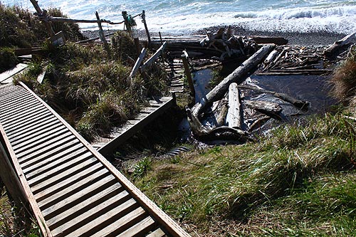Cove Beach, where beach access is now cut off due to erosion