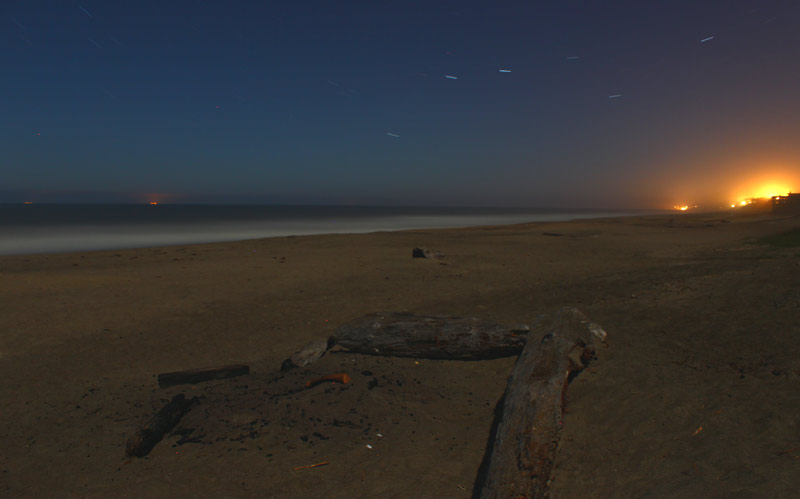 Lincoln Beach at Night, Central Oregon Coast, near Depoe Bay