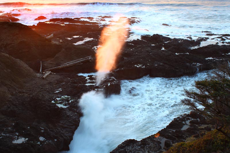 Where Sea Water Fires Into Air, Oregon Coast Spouting Horns