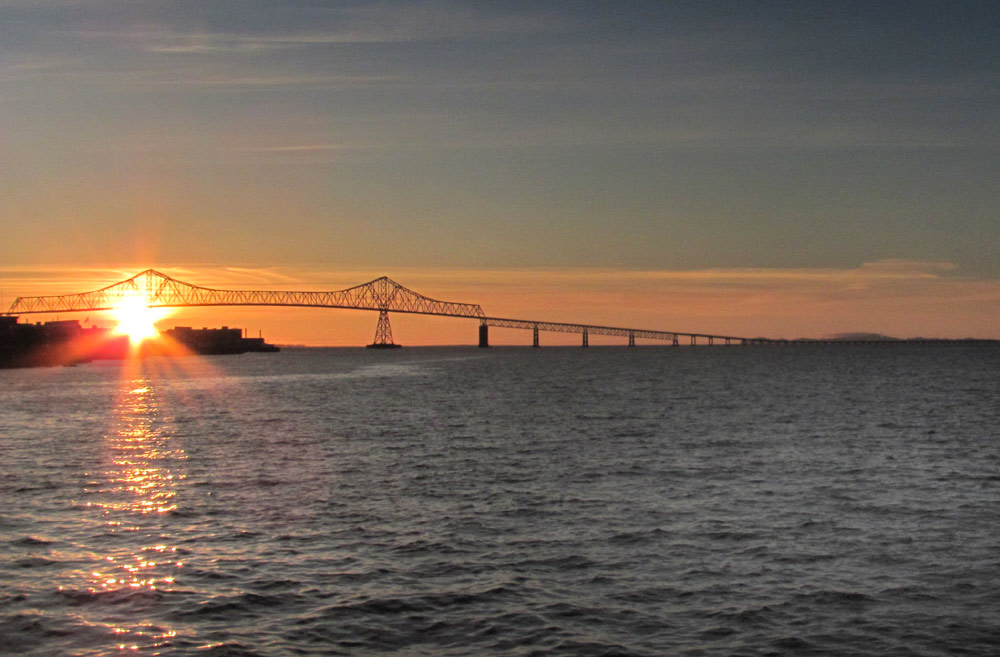 Lighting Up Astoria's Historic Landmarks with the Last Glow of an Oregon Coast Day