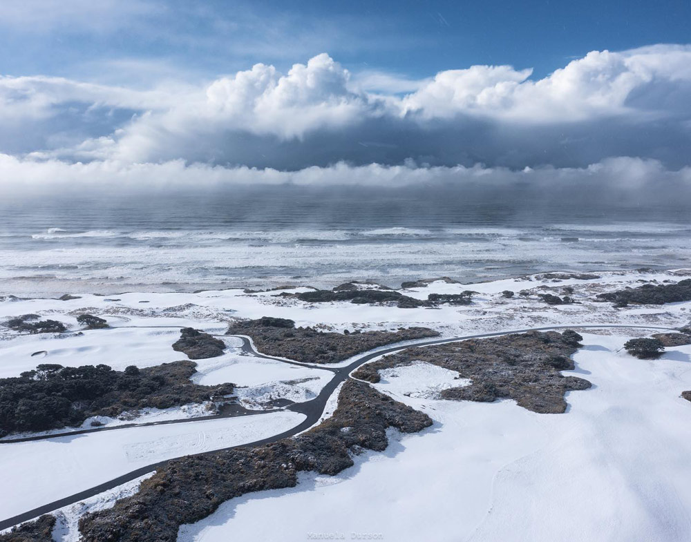 Above Bandon in Snow: S. Oregon Coast Photographer Captures Amazing New Views