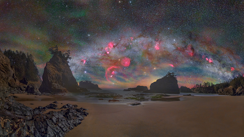 Reality Above Oregon Coast / Washington Coast You Didn't Know Was There: Emissions Nebulae