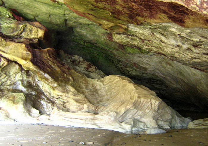 Inside the wild sea cave at Hug Point