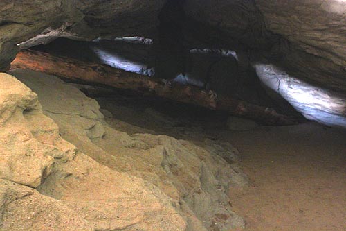 Surreal shapes and colors inside Hug Point's cave