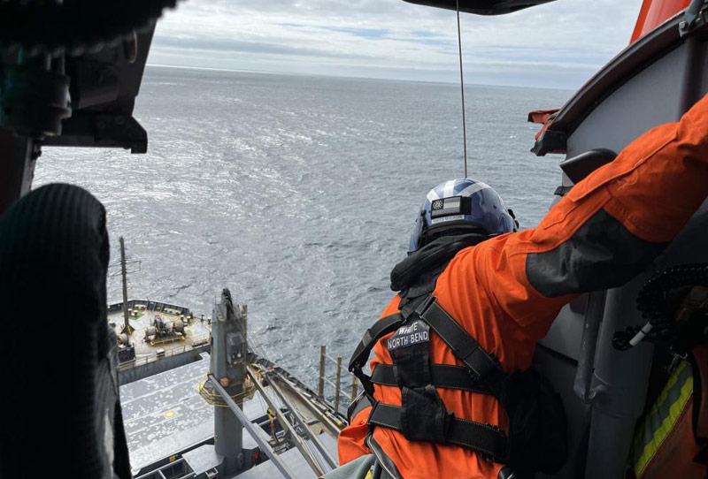 Coast Guard Rescues Man on Ship 57 Miles from Oregon Coast 