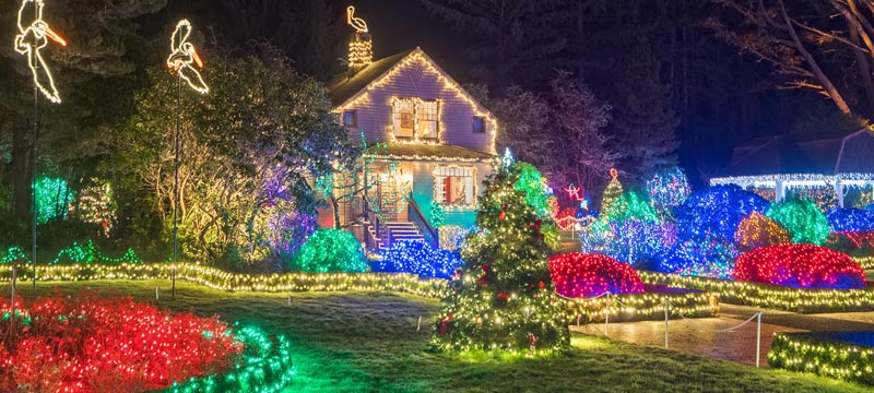 Holiday Lights at Shore Acres Offers Free Shuttles, More Reservations for S. Oregon Coast Display