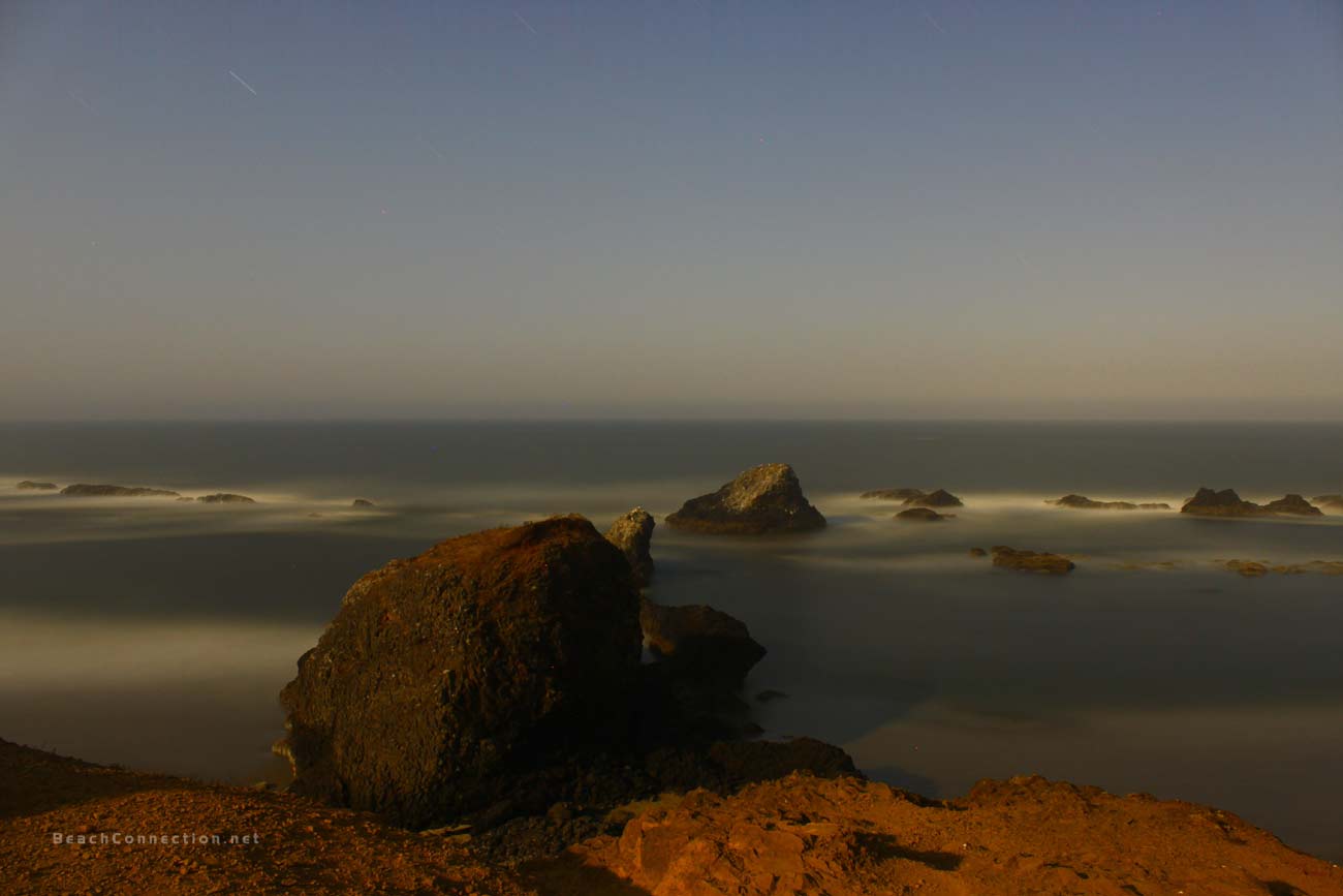 Eerie Pre-Histories of Seal Rock, Central Oregon Coast Aflame