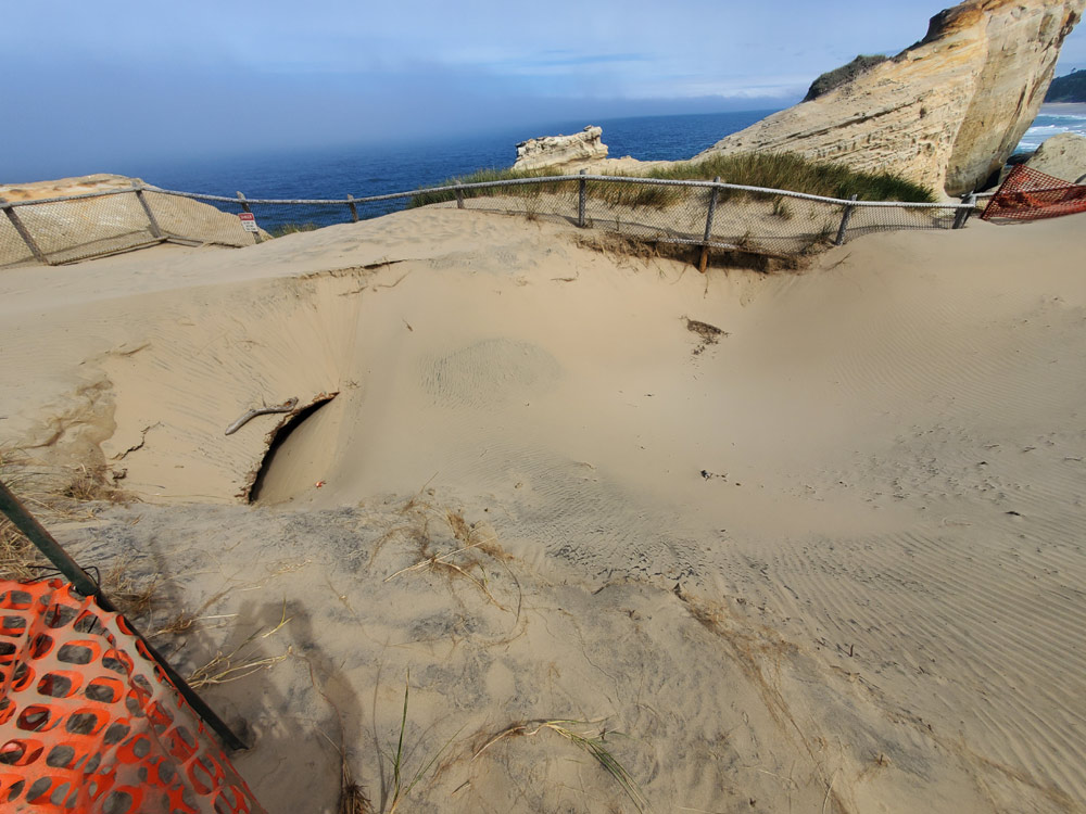 Cape Kiwanda's Sinkholes Merging, N. Oregon Coast Landmark a Little More Dangerous 