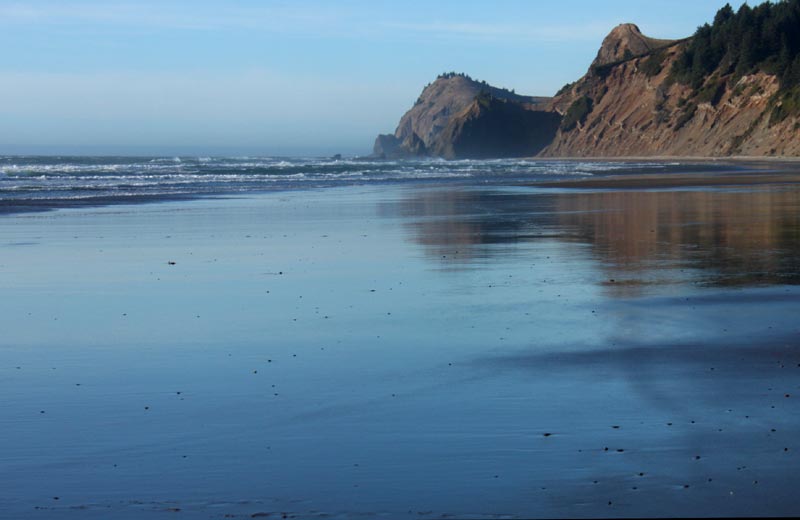 Where the Land and Road Ends at Lincoln City, Central Oregon Coast 