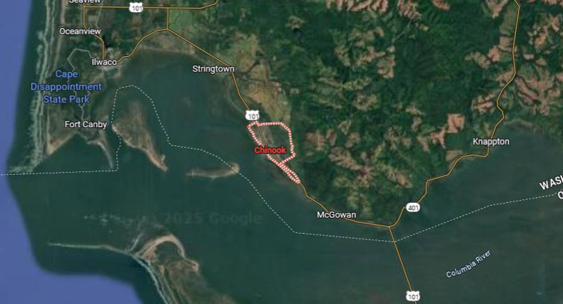 Chinook, Washington map 