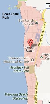 Cannon Beach, Oregon map - Ecola Map, Tolovana map