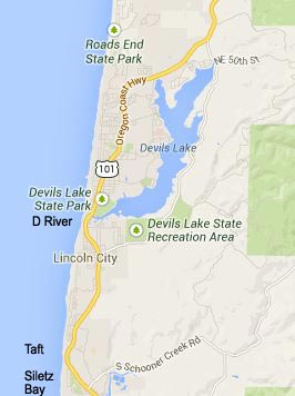 Lincoln City, Oregon Coast map