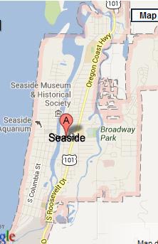 Map of Seaside, Oregon Coast