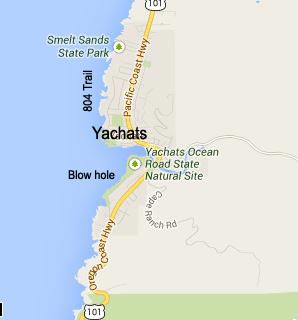 Map of Yachats, Oregon - Yachats Bay, Smelt Sands, 804 Trail