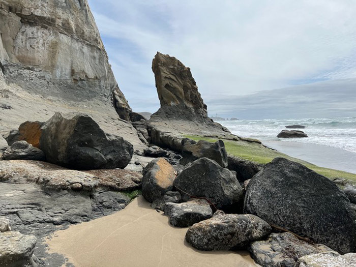 Beloved Beach Arch in Newport Crumbles, Leaving an Oregon Coast Mystery or Two