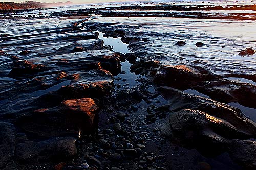 bedrock at Newport exposed by storms early in 2016