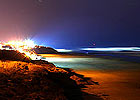 Nighttime Nye Beach photographs