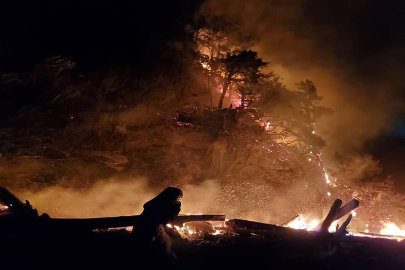Another Driftwood Fire Out of Control on Oregon Coast, Threatens Homes