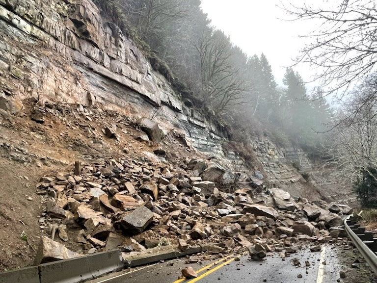 Chunk of Oregon Coast's Highway 229 Taken Out by Landslide, Fix Will Take Days 