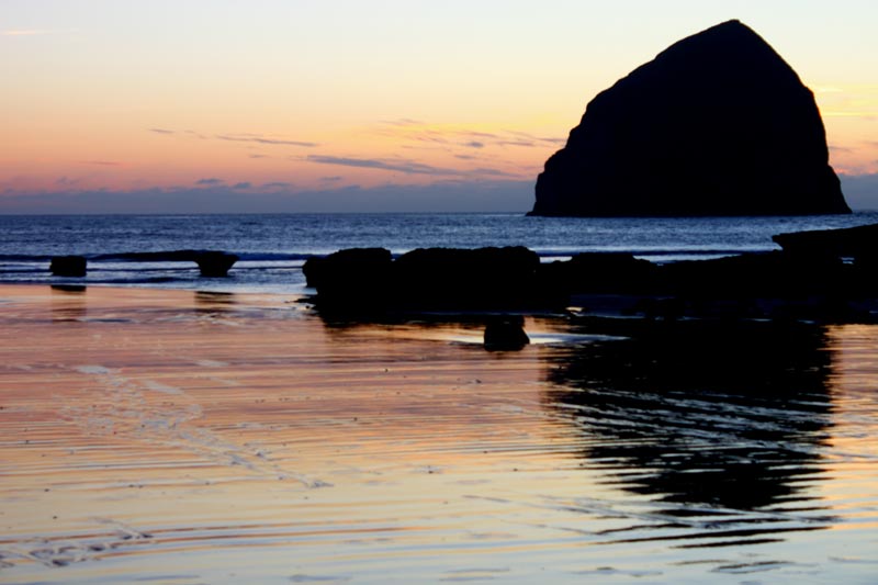 Oregon Coast Virtual Tour: Haystack Rock Sunset on Fire, Cape Kiwanda