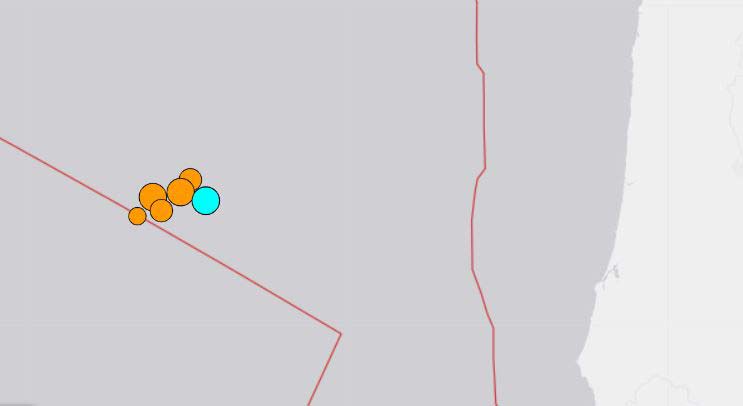 Cluster of Seven Quakes Off Oregon Coast, Some Within Minutes