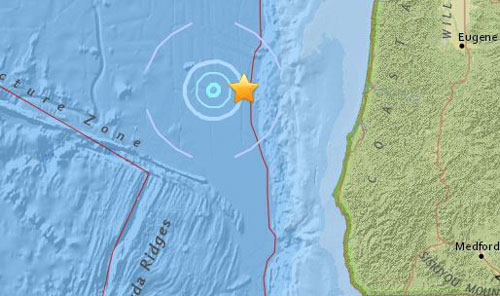 Small 3.8 Quake Off Southern Oregon Coast