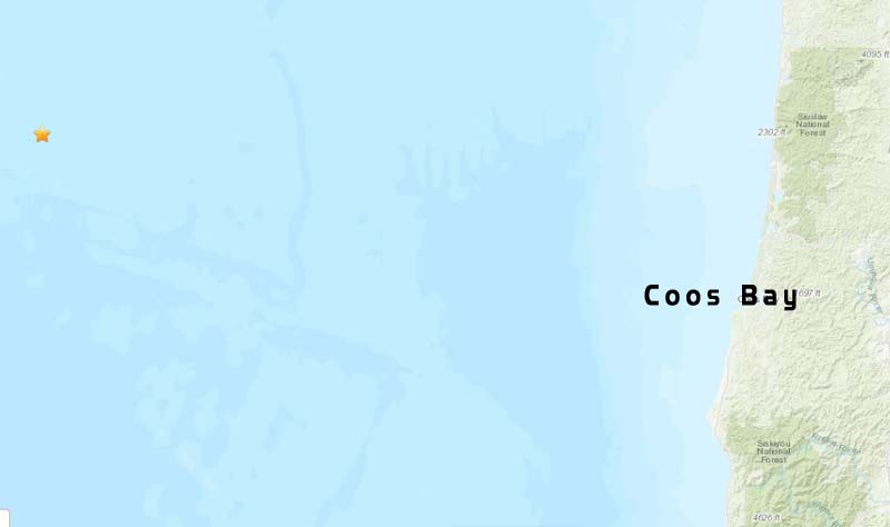 Small Quake Off S. Oregon Coast Monday Afternoon, No Warnings Issued