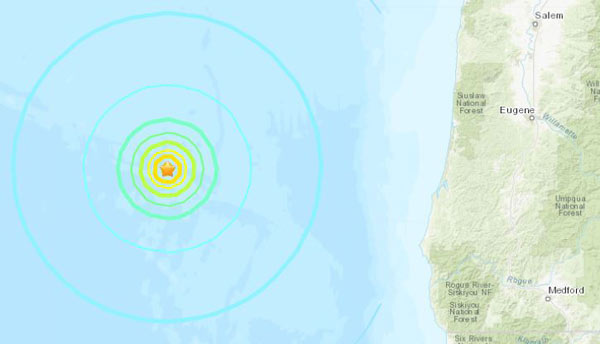 South Oregon Coast Quake at Magnitude 6.3 
