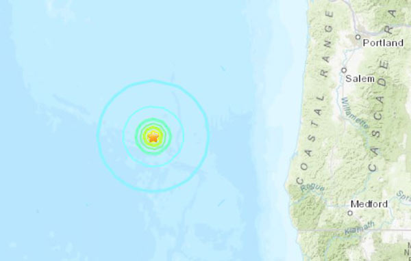 Three Quakes Off Southern Oregon Coast Thursday Morning