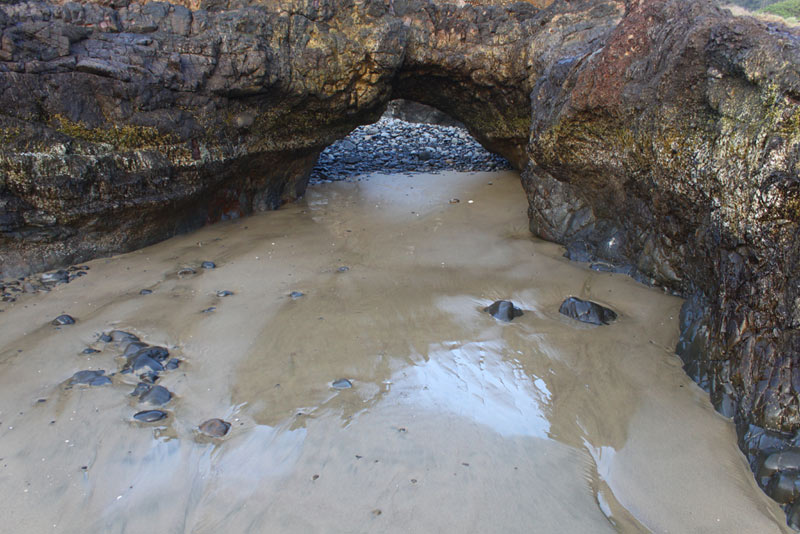 Basalt Arch and Curious Unnamed Beach (Neptune State Scenic Viewpoint North) Near Yachats