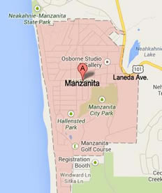 Manzanita, Oregon map